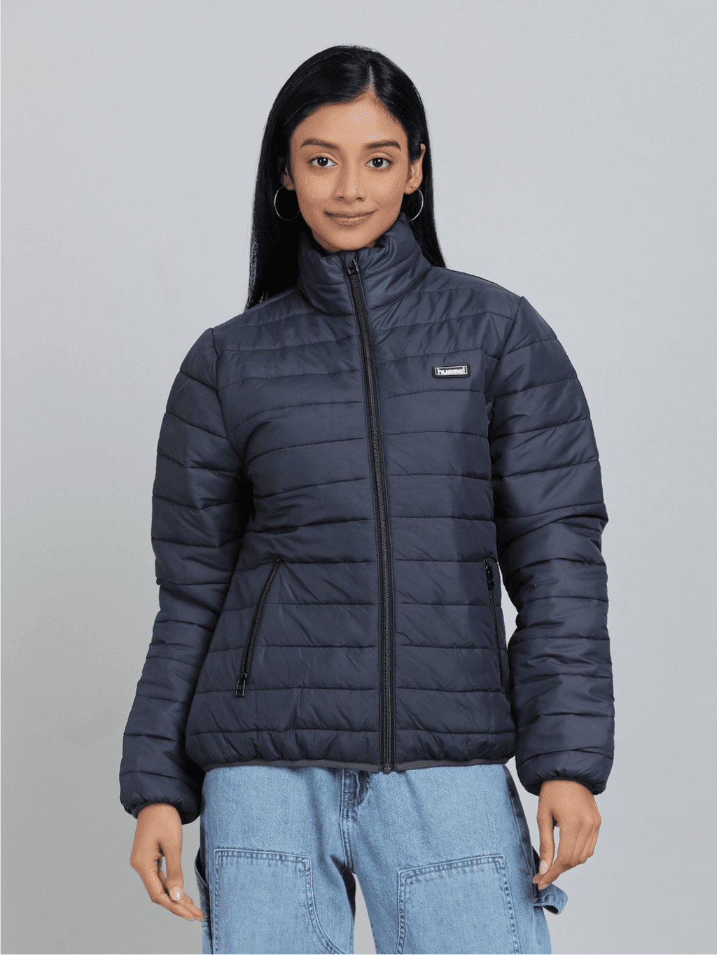 Hummel Navy Blue Regular Waistcoats for Women Outdoor Wear