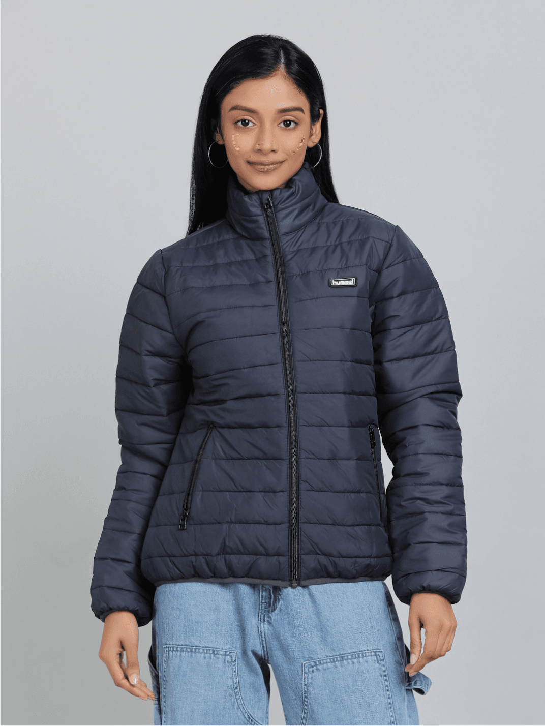 Hummel Navy Blue Regular Waistcoats for Women Outdoor Wear