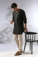 Black Ashoka Full Sleeve Kurta