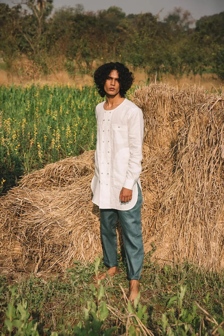 White Ashoka Full Sleeve Kurta