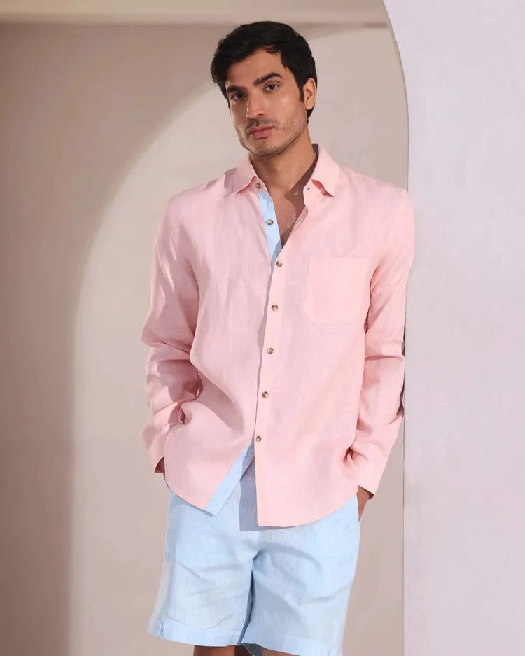 Peach Full Sleeve Breath Shirt