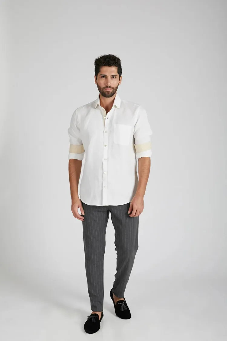 White Full Sleeve Breath Shirt