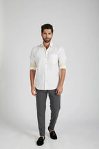 White Full Sleeve Breath Shirt