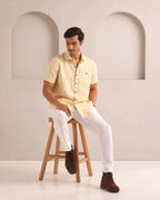 Beige Classic Half Sleeve Burrow Shirt