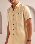 Beige Classic Half Sleeve Burrow Shirt