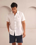 White Classic Half Sleeve Burrow Shirt