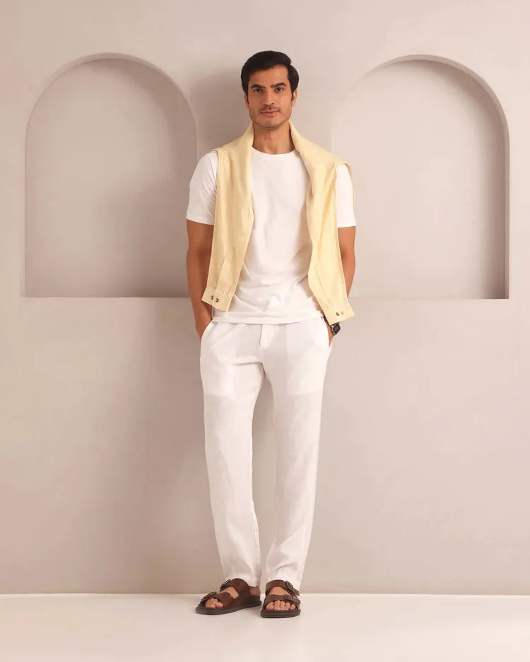 White Tailored Cedar Pants