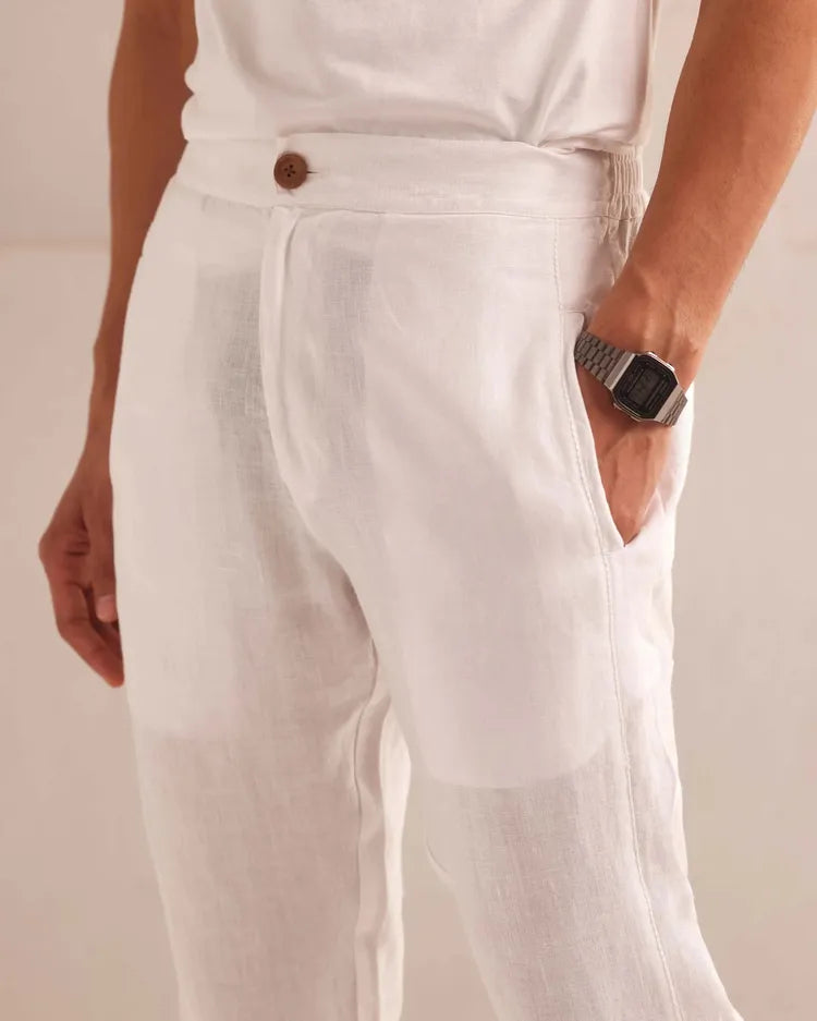 White Tailored Cedar Pants