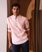 Peach Chinese Collar Earthen Shirt