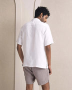 White Relaxed Fit Indigo Casual Shirt