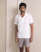 White Relaxed Fit Indigo Casual Shirt