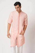 Peach Metamorphosis Half Sleeve Kurta