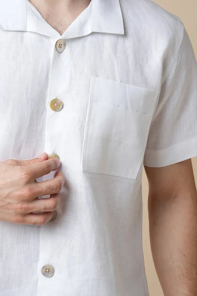 White Cuban Collar Oasis Shirt