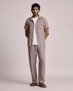 Khaki Straight Fit Ochre Casual Shirt