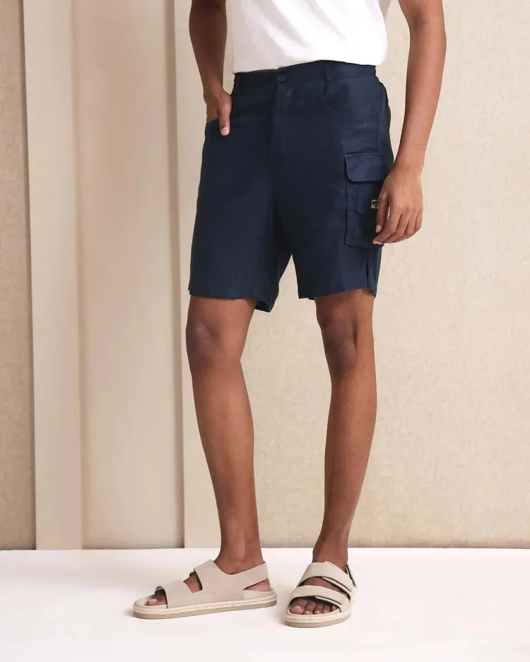 Navy Relaxed Fit Onyx Cargo Shorts