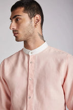 Peach Chinese Collar Orbit Shirt