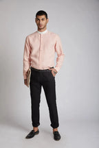 Peach Chinese Collar Orbit Shirt