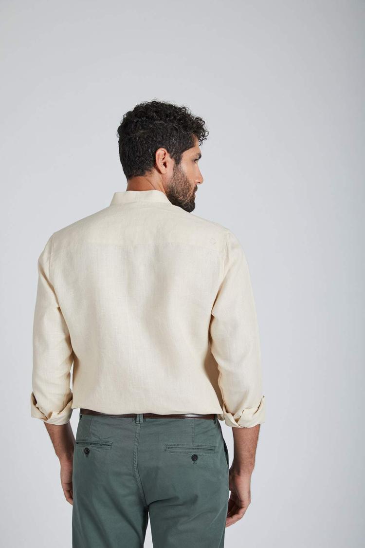 Beige Mandarin Collar Origin Shirt
