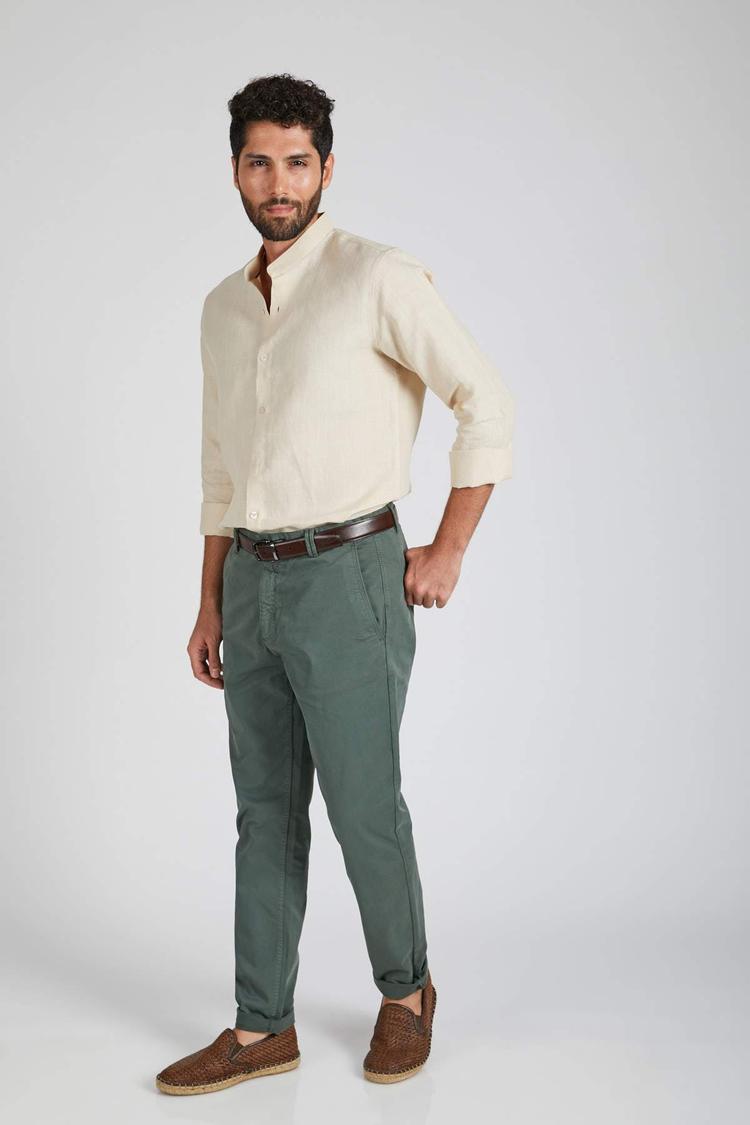 Beige Mandarin Collar Origin Shirt