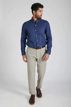 Navy Mandarin Collar Origin Shirt
