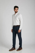 White Mandarin Collar Origin Shirt