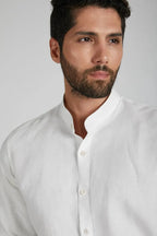 White Mandarin Collar Origin Shirt