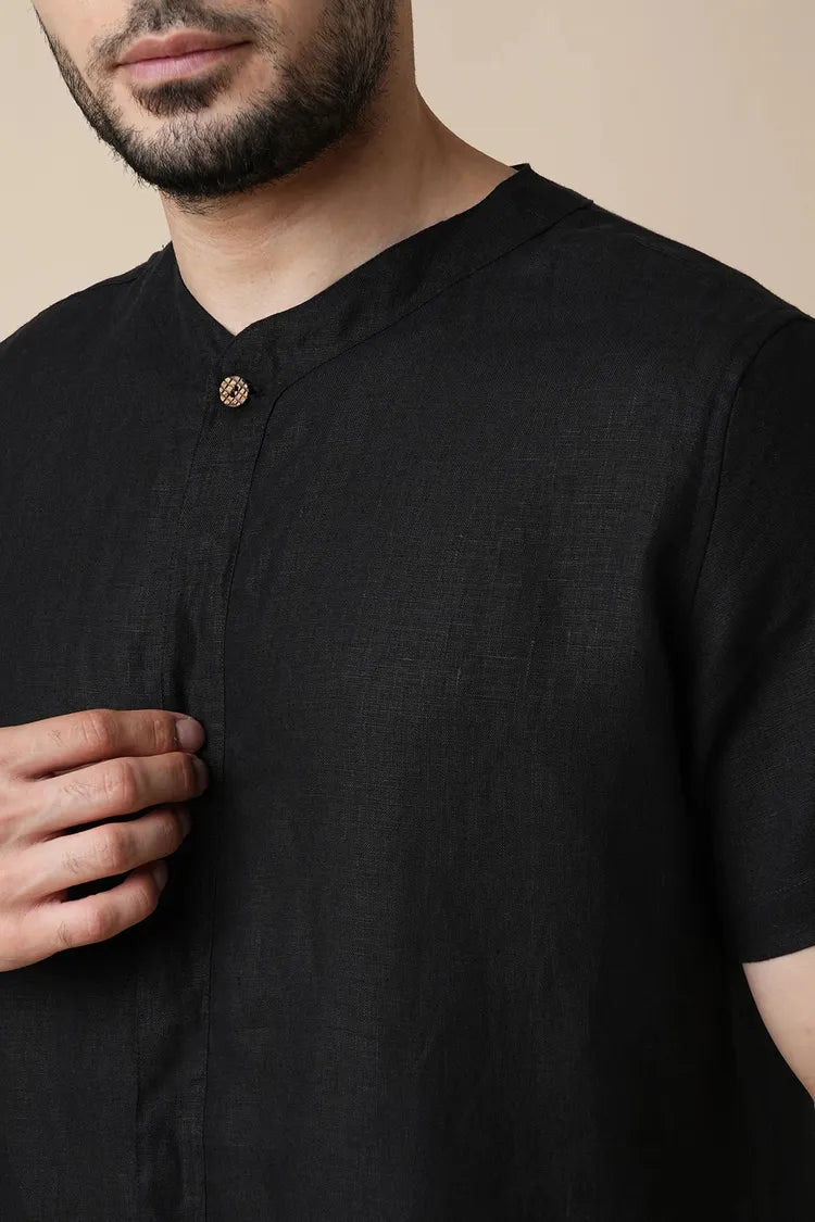Black V Neck Placibo Holiday Shirt