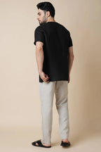 Black V Neck Placibo Holiday Shirt