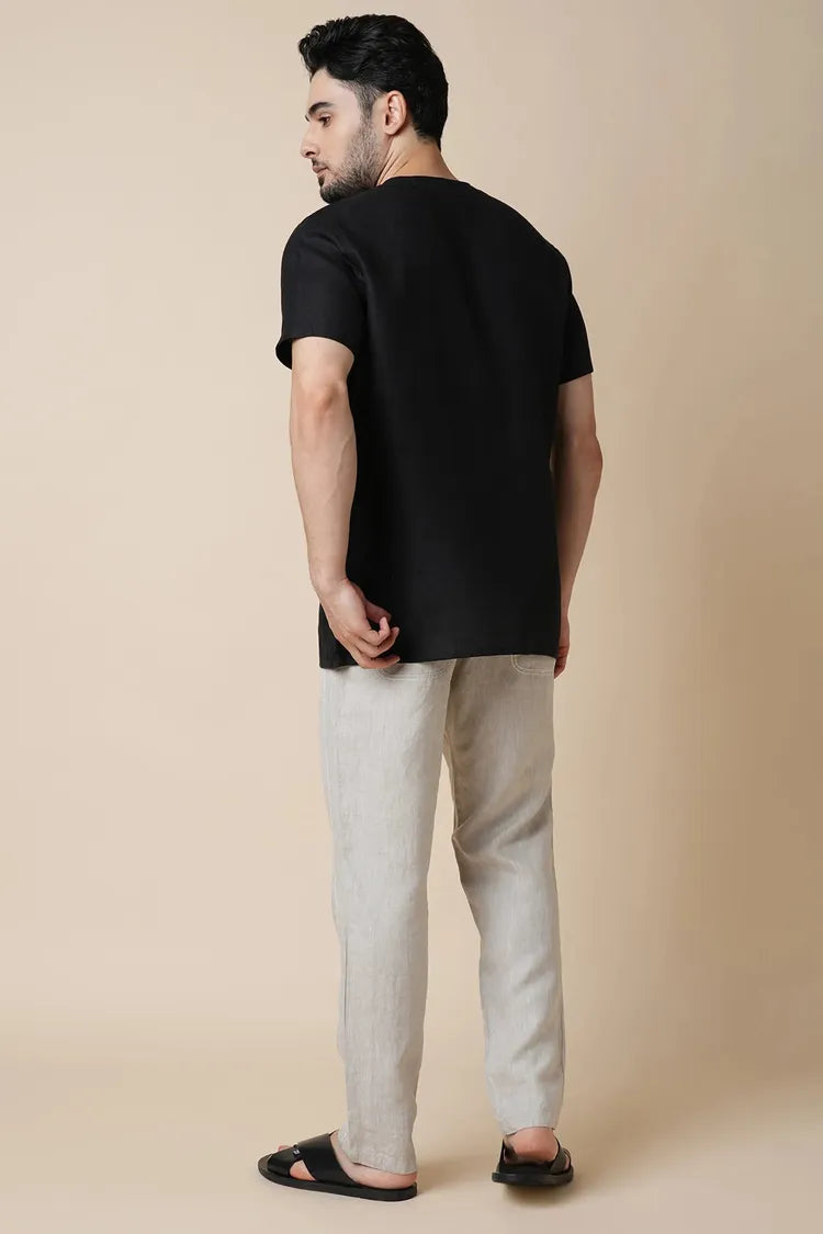 Black V Neck Placibo Holiday Shirt