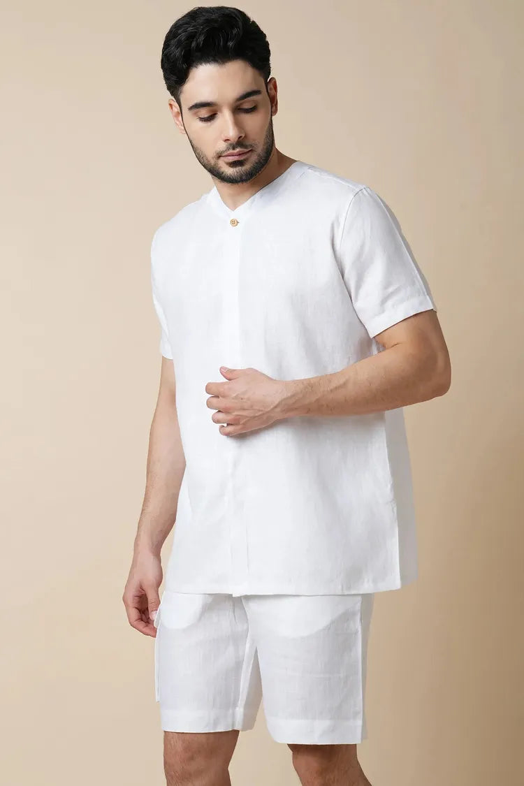 White V Neck Placibo Holiday Shirt