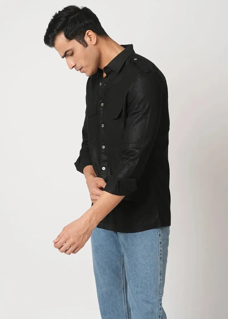 Black Sequoia Elbow Patch Shirt