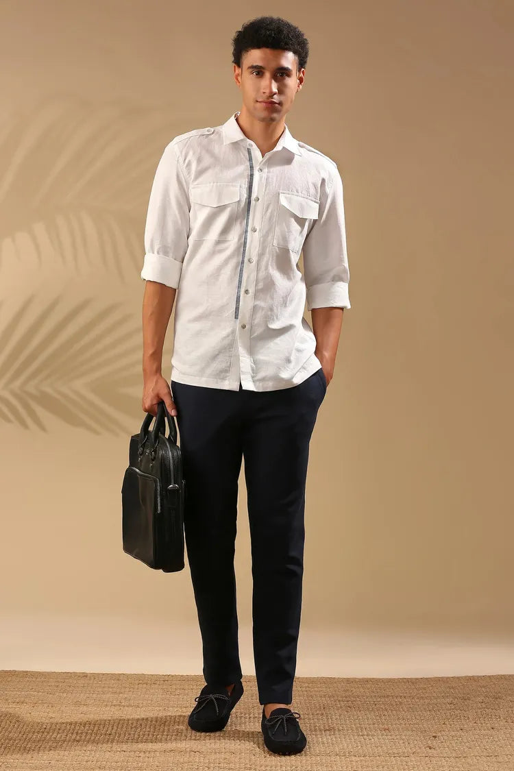 White Sequoia Elbow Patch Shirt