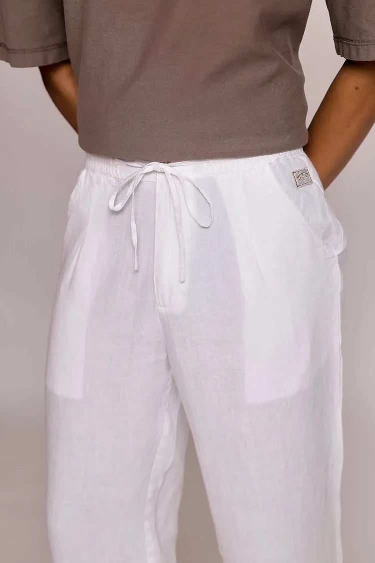 White Relaxed Fit Siesta Pants