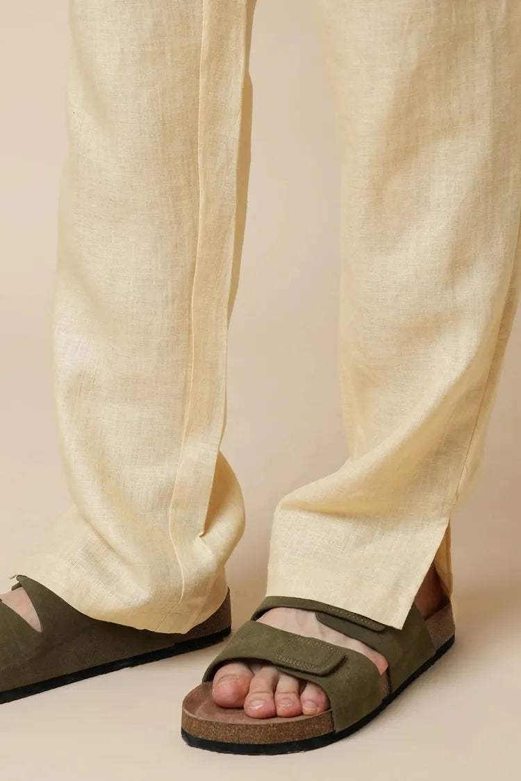 Beige Thrive Straight Fit Pants