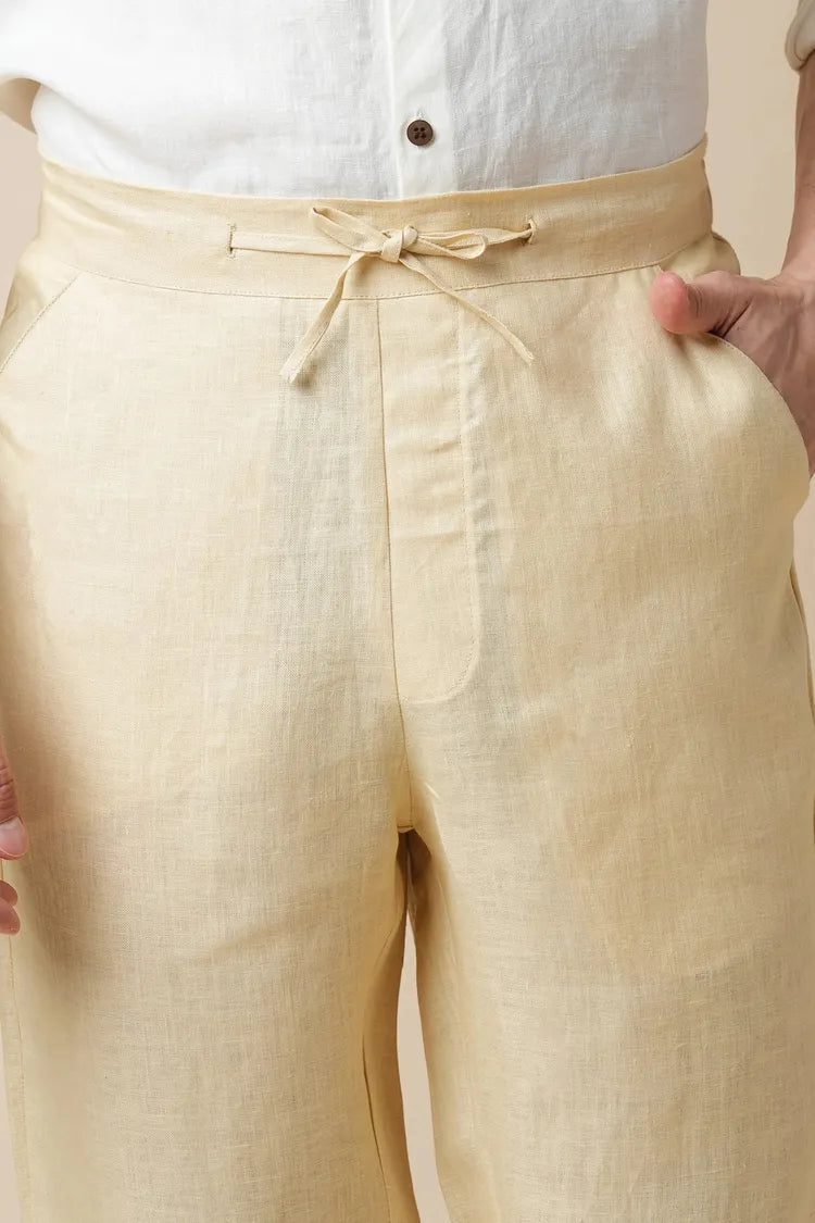 Beige Thrive Straight Fit Pants