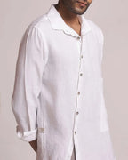 Classic White Hemp Topaz Full Sleeve Shirt