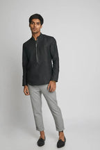 Black Zeal Zipper Full Sleeve Shirt