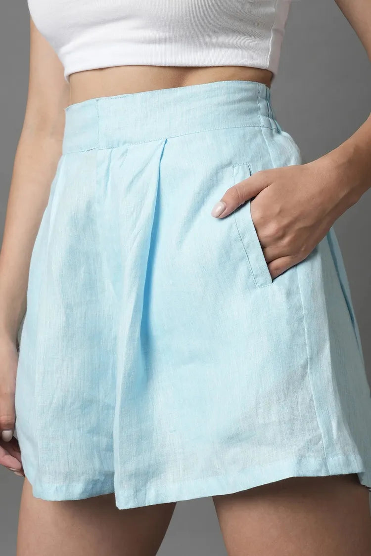 Light Blue Highwaisted Aerial Shorts
