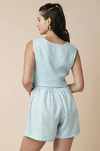 Light Blue Highwaisted Aerial Shorts