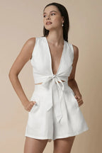White Aria Tie Top