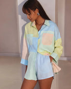 Pastel Oversized Aurora Colorblock Shirt