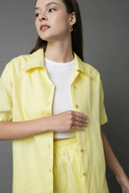 Yellow Calm Half Sleeve Shirt