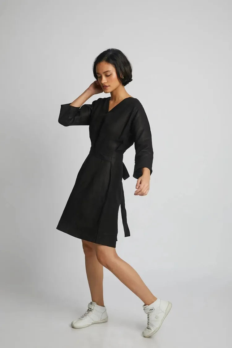 Black Tieup Dazzle Dress