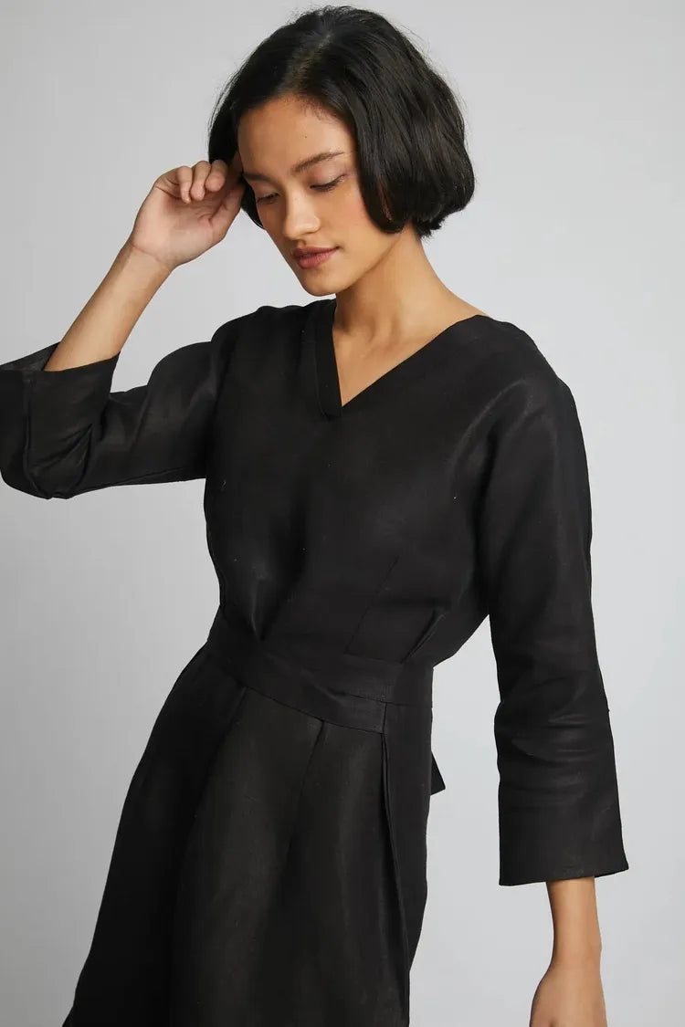 Black Tieup Dazzle Dress