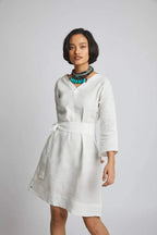 White Tieup Dazzle Dress
