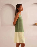 Olive A Line Dew Colorblock Dress