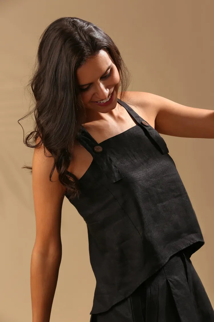Black Classic Elm Dungaree Top