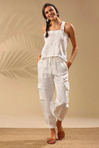 White Classic Elm Dungaree Top