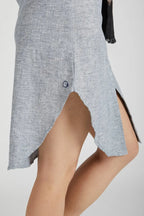 Blue Full Sleeve Fern Shirt Dress