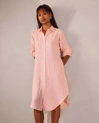 Peach Full Sleeve Fern Shirt Dress